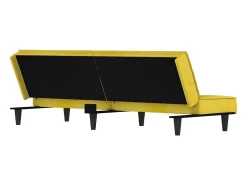vidaxl Sofá*Sofá-cama veludo Amarelo