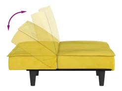 vidaxl Sofá*Sofá-cama veludo Amarelo