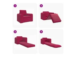 vidaxl Sofá*Sofá-Cama Vinho 98 x 71 x 83 cm Veludo Vermelho