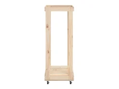 Suporte de lenha c/ rodas 76,5x40x108 cm pinho maciço PT577499^