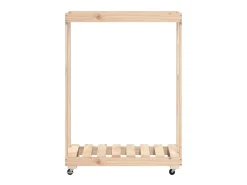 Suporte de lenha c/ rodas 76,5x40x108 cm pinho maciço PT577499^