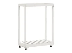 Suporte de lenha c/ rodas 76,5x40x108 cm pinho maciço PT547164^ Best