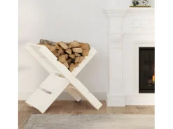 Acessórios De Arrumação*Suporte de lenha 47x39,5x48 cm madeira de pinho maciça PT957281 Branco