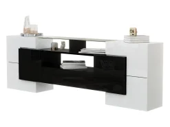 Suporte de TV - 200 x 35 x 60 cm - com LEDs + superfície de vidro - aglomerado -*Merax Hot