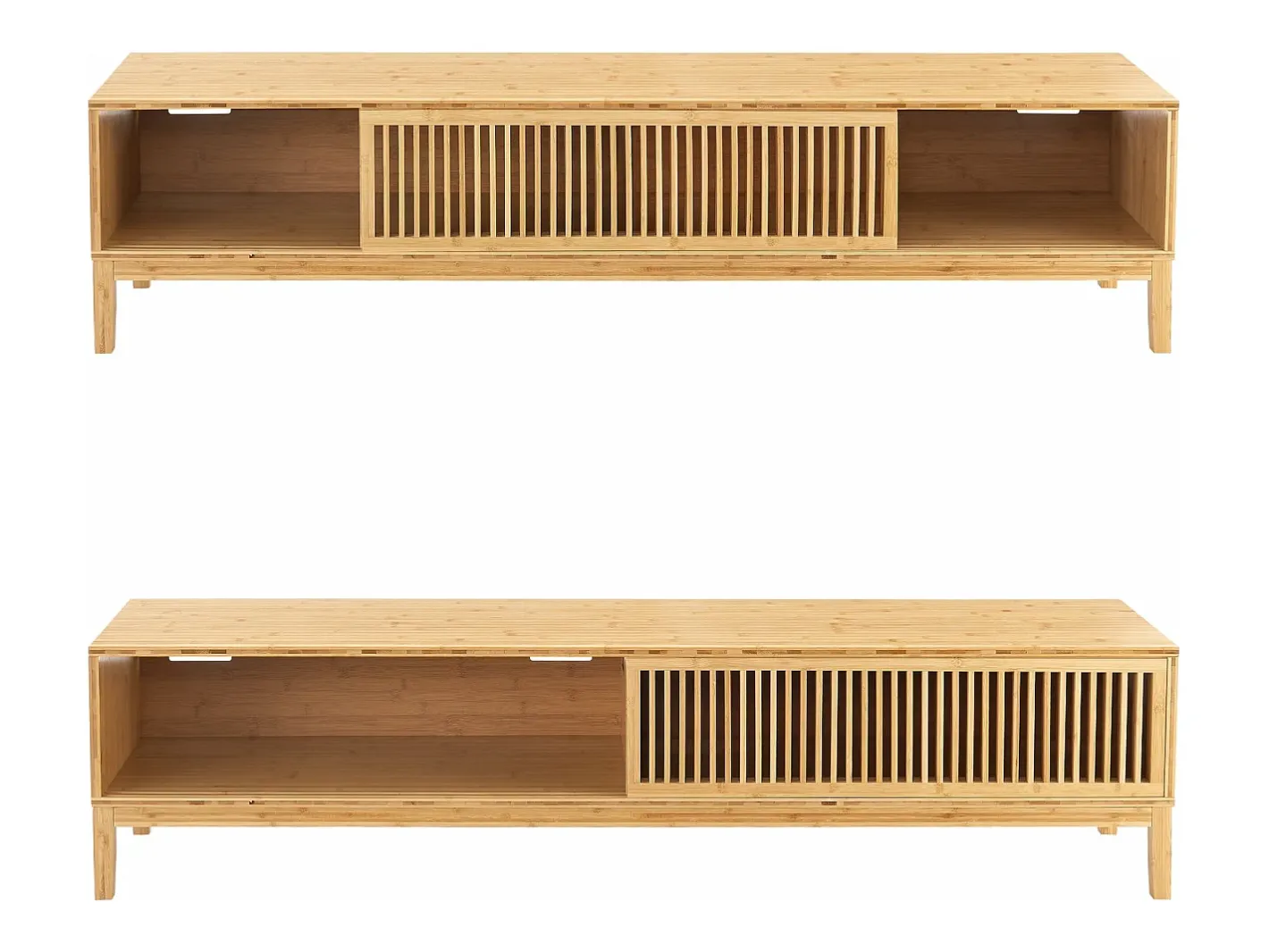 Suporte de TV de bambu com design exclusivo 180 x 40 x 38 cm cor natural código 03_0007874*Helloshop26 Clearance