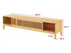 Suporte de TV de bambu com design exclusivo 180 x 40 x 38 cm cor natural código 03_0007874*Helloshop26 Clearance