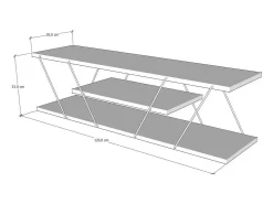 Suporte de TV Dmustaph, Aparador de sala, Armário de TV baixo, Base de parede equipada, 120x30h33 cm, Antracite e Cinza*Dmora