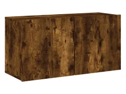 Suporte de TV multimídia prateleira de TV aparador de TV sala de jantar sala de estar quarto 5 peças carvalho defumado madeira projetada marrom 02_0029288*Helloshop26 Online