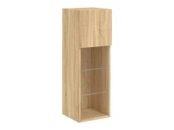 Suporte de TV multimídia prateleira de TV buffet de TV sala de jantar sala de estar quarto com LED 4 peças carvalho Sonoma madeira projetada marrom 02_0029363*Helloshop26 Best