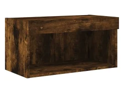 Suporte de TV multimídia prateleira de TV aparador de TV sala de jantar sala de estar quarto com LED 8 peças carvalho defumado madeira projetada marrom 02_0029479^Helloshop26 Online