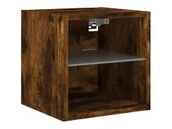 Suporte de TV multimídia prateleira de TV aparador de TV sala de jantar sala de estar quarto com LED 8 peças carvalho defumado madeira projetada marrom 02_0029479^Helloshop26 Online