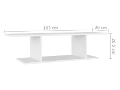 Suporte de TV multimídia prateleira de TV armário de TV aparador de TV sala de jantar sala de estar quarto montado na parede 103 x 30 x 26,5 cm 02_0027745^Helloshop26 Sale