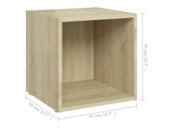 Suporte de TV multimídia prateleira de TV aparador de TV sala de jantar sala de estar quarto carvalho Sonoma 37 x 35 x 37 cm madeira de engenharia marrom 02_0027525^Helloshop26 New