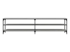 Suporte de TV multimídia prateleira de TV buffet de TV sala de jantar sala de estar quarto sonoma 200 x 30 x 50 cm madeira projetada e metal cinza 02_0028436^Helloshop26 Hot