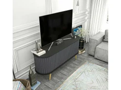 Suporte de TV móvel Desteve, Aparador de soDia a dia, Armário baixo para TV, Base de parede equipada, 140x43h64 cm, e Antracite*Dmora Best