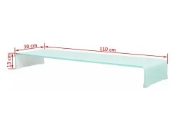 Suporte de TV/aparador/montagem para monitor de design prático para TV de vidro branco de 110 cm 2502223^Helloshop26 Best