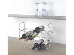 New Suporte empilhável para 12 garrafas modulável em t cinza Polytherm® Acessórios De Arrumação|Acessório Vinho E Bar