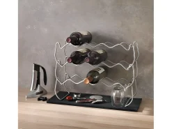 New Suporte empilhável para 12 garrafas modulável em t cinza Polytherm® Acessórios De Arrumação|Acessório Vinho E Bar