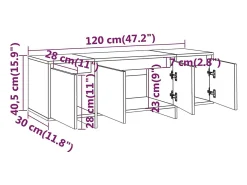 Suporte multimídia para TV prateleira para TV aparador armário para TV sala de jantar sala de estar quarto 120 x 30 x 40,5 cm madeira engenheirada branca 02_0025838*Helloshop26 Sale