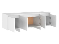 Suporte multimídia para TV prateleira para TV aparador armário para TV sala de jantar sala de estar quarto 120 x 30 x 40,5 cm madeira engenheirada branca 02_0025838*Helloshop26 Sale