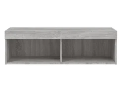 Suporte multimídia para TV prateleira para TV aparador armário para TV sala de jantar sala de estar quarto com luzes LED Sonoma 100 x 30 x 30 cm cinza 02_0026794*Helloshop26 Discount