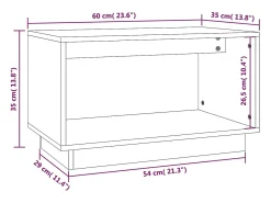 Suporte multimídia para TV prateleira para TV aparador armário para TV sala de jantar sala de estar quarto 60 x 35 x 35 cm madeira maciça de pinho marrom 02_0026134^Helloshop26 Online