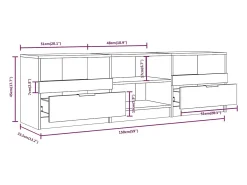 Best Suporte multimídia para TV prateleira para TV aparador armário para TV sala de jantar sala de estar quarto 150 x 33,5 x 45 cm madeira engenheirada branca 02_0026009 Móvel De Tv