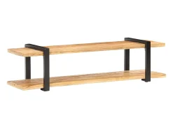 Suporte multimídia para TV prateleira para TV armário para TV sala de jantar sala de estar quarto 160 x 40 x 40 cm madeira maciça de manga marrom natural 02_0026073^Helloshop26 Hot