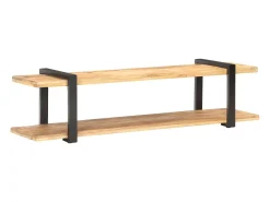 Suporte multimídia para TV prateleira para TV armário para TV sala de jantar sala de estar quarto 160 x 40 x 40 cm madeira maciça de manga marrom natural 02_0026073^Helloshop26 Hot