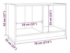 Suporte multimídia para TV prateleira para TV aparador armário para TV sala de jantar sala de estar quarto 70 x 33 x 42 cm madeira maciça de pinho 02_0026176^Helloshop26 Sale
