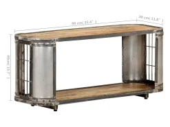 Suporte multimídia para TV prateleira para TV aparador armário para TV sala de jantar sala de estar quarto 90 x 30 x 40 cm madeira maciça de manga marrom 02_0026331*Helloshop26 Hot
