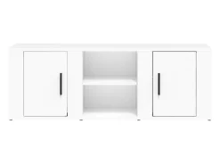 Suporte multimídia para TV prateleira para TV aparador armário para TV sala de jantar sala de estar quarto 100 x 31,5 x 35 cm madeira engenheirada branca 02_0025441^Helloshop26 Clearance