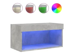 Suporte multimídia para TV prateleira para TV aparador móvel para TV para sala de jantar sala de estar quarto com luzes LED 60 x 30 x 30 cm cinza 02_0026606*Helloshop26 Clearance
