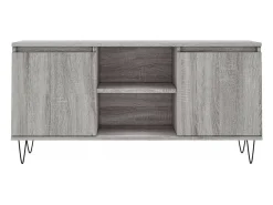 Suporte multimídia para TV prateleira para TV aparador para TV sala de jantar sala de estar quarto Sonoma 104 x 35 x 50 cm madeira industrializada cinza 02_0028374*Helloshop26 Hot