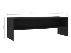 Suporte multimídia para TV prateleira para TV aparador para TV sala de jantar sala de estar quarto 120 x 40 x 40 cm madeira engenheirada preta 02_0025870*Helloshop26 Online