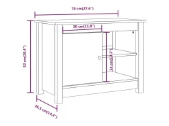 Suporte multimídia para TV prateleira para TV aparador para TV sala de jantar sala de estar quarto 70 x 36,5 x 52 cm madeira maciça de pinho marrom 02_0026190*Helloshop26