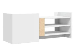 Suporte multimídia para TV prateleira para TV aparador para TV sala de jantar sala de estar quarto 100 x 35 x 40 cm madeira engenheirada branca 02_0025486*Helloshop26