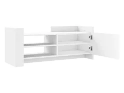 Suporte multimídia para TV prateleira para TV aparador para TV sala de jantar sala de estar quarto 100 x 35 x 40 cm madeira engenheirada branca 02_0025486*Helloshop26