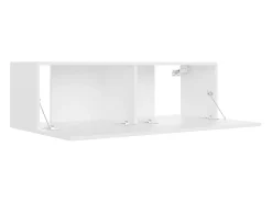 Suporte multimídia para TV prateleira para TV aparador para TV para sala de jantar sala de estar quarto 100 x 30 x 30 cm madeira engenheirada branca 02_0025432^Helloshop26 Online