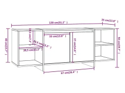 Clearance Suporte multimídia para TV prateleira para TV aparador para TV sala de jantar sala de estar quarto 130 x 35 x 50 cm madeira engenheirada preta 02_0025894 Móvel De Tv