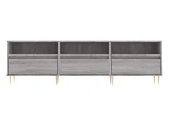 Suporte multimídia para TV prateleira para TV móvel para TV sala de jantar sala de estar quarto Sonoma 150 x 30 x 44,5 cm madeira industrializada cinza 02_0028398*Helloshop26 Outlet