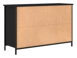 Suporte multimídia para TV prateleira para TV aparador para TV sala de jantar sala de estar quarto 100 x 35 x 65 cm madeira engenheirada preta 02_0025521*Helloshop26 Online