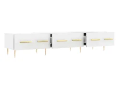 Suporte multimídia para TV prateleira para TV aparador armário para TV sala de jantar sala de estar quarto 150 x 36 x 30 cm madeira engenheirada branca 02_0026022^Helloshop26 Hot
