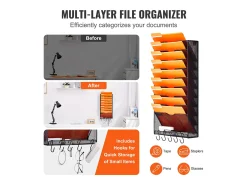 Suporte Mural SucceBuy File Wall Shelf Mesh Wall File Holder 1 Peça 10 Bolsas para Escritório e Escola* Sale