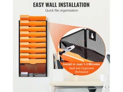 Suporte Mural SucceBuy File Wall Shelf Mesh Wall File Holder 1 Peça 10 Bolsas para Escritório e Escola* Sale