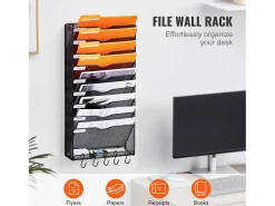 Suporte Mural SucceBuy File Wall Shelf Mesh Wall File Holder 1 Peça 10 Bolsas para Escritório e Escola* Sale
