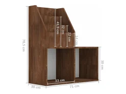 Suporte p/ revistas infantis deriv. madeira carvalho castanho*vidaxl Outlet