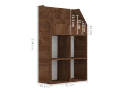 Suporte p/ revistas infantis deriv. madeira carvalho castanho*vidaxl Clearance