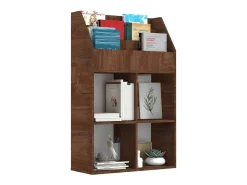 Suporte p/ revistas infantis deriv. madeira carvalho castanho*vidaxl Clearance