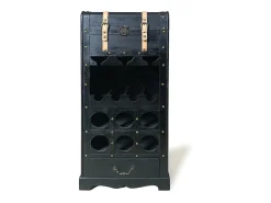 OZAIA Acessórios De Arrumação|Acessório Vinho E Bar*Suporte para garrafas com baú em madeira de pinheiro e MDF, L.43 x A.100 cm, , CAVINA Preto